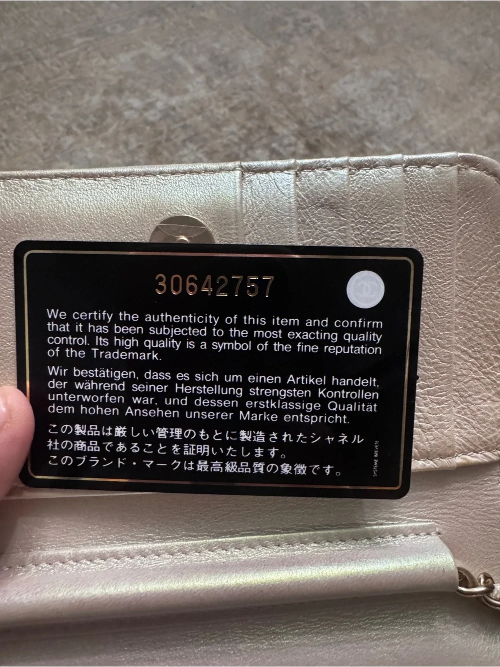 CHANEL iridescent quilted